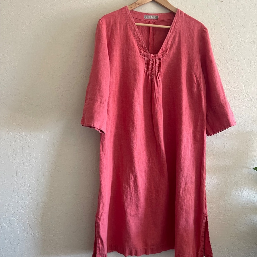 Jigsaw London Coral Linen Dress (Size L)